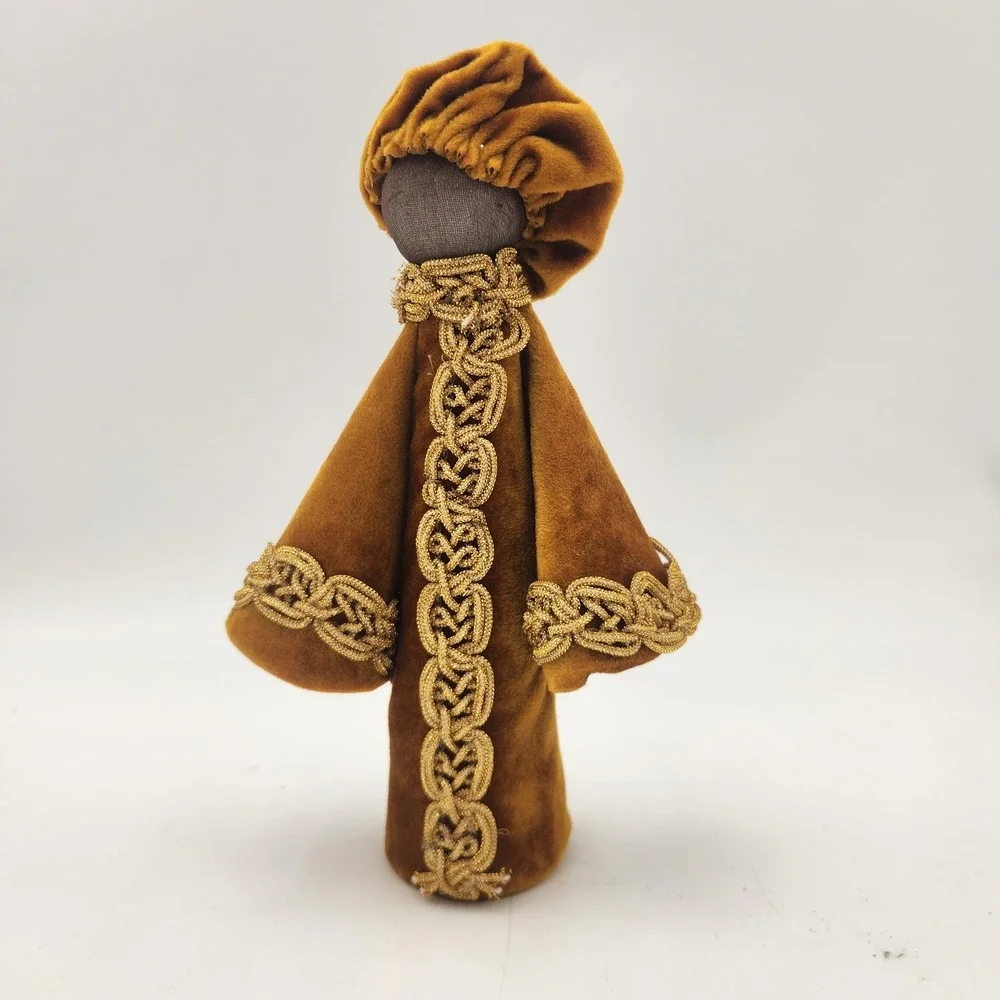 Handmade Vintage Velvet Three Wise Men  Upcycled Thread Cone Figures Atlantic